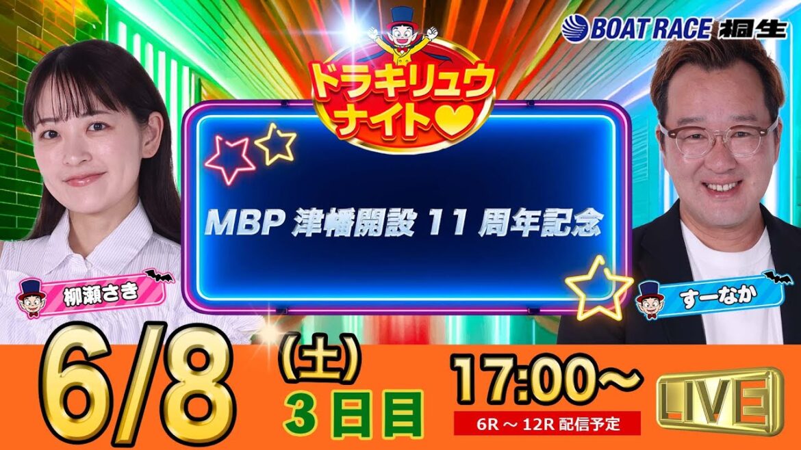 6月8日 | ドラキリュウナイト | ボートレース桐生  | で生配信！