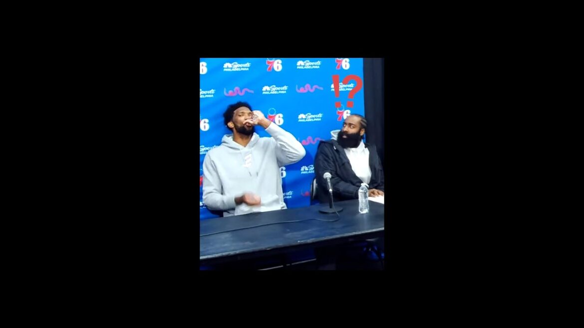 【神業？】500mlの水を一瞬で飲み干すエンビードに唖然とするハーデン【NBA Rakuten】#Shorts