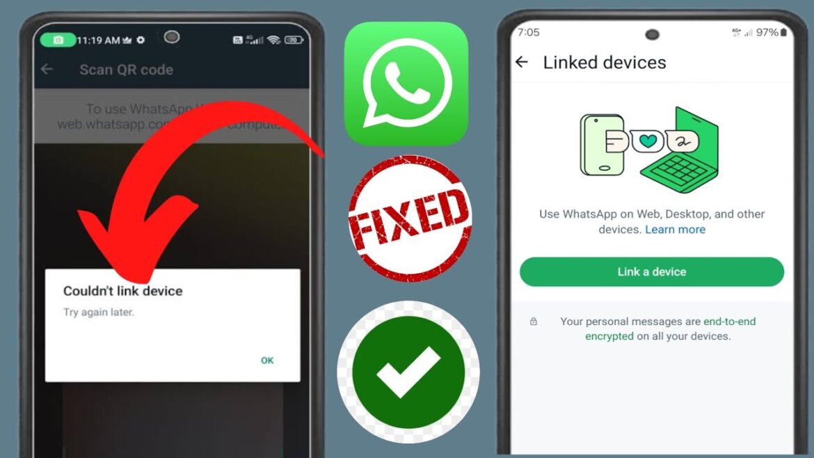 WhatsApp でデバイスをリンクできない問題を解決する方法 || デバイスをリンクできませんでした。後でもう一度お試しください WhatsApp
