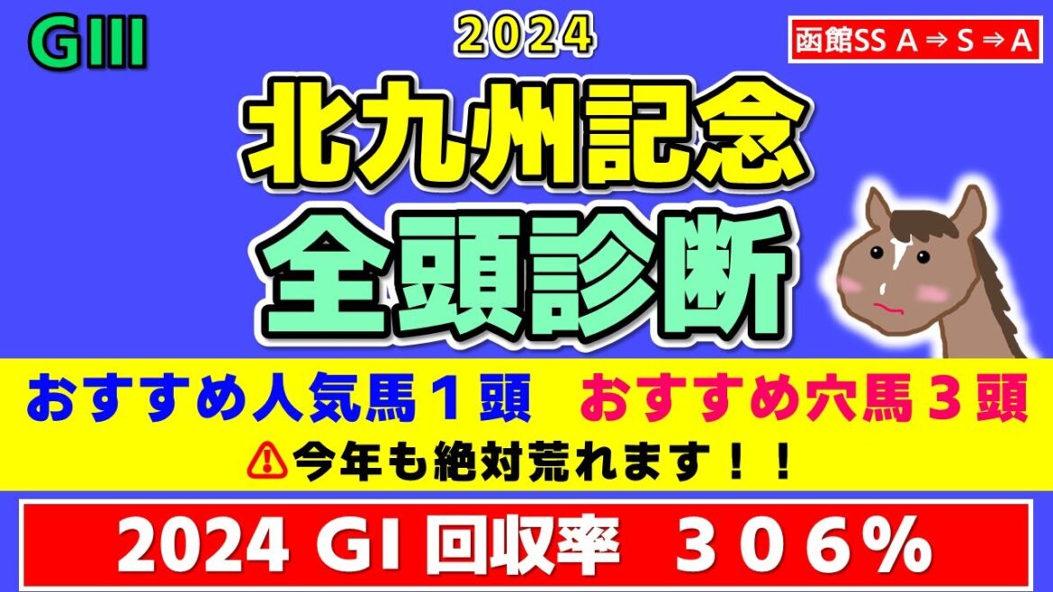 【北九州記念 2024 全頭診断】おすすめ人気馬1頭とおすすめ穴馬3頭を紹介！