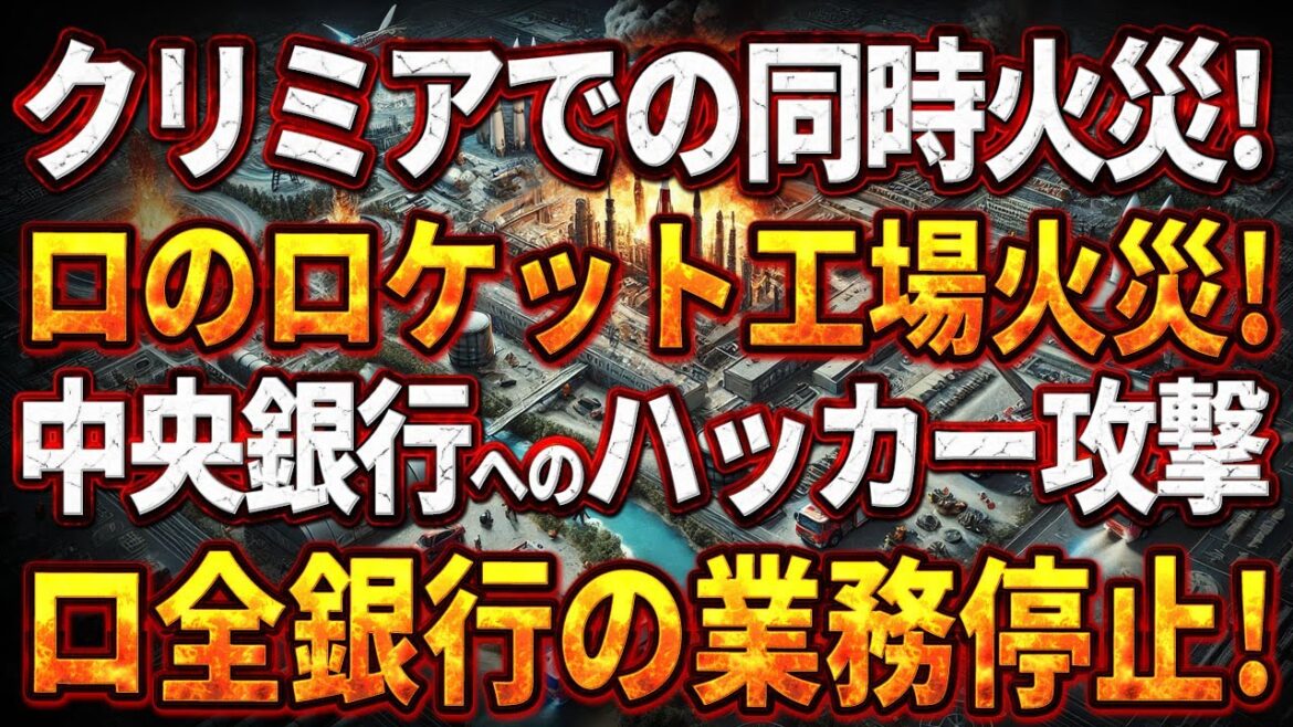 【ウクライナ戦況】クリミアでの同時火災!エカテリンブルクのロケット工場火災!ロシア中央銀行へのハッカー攻撃!ロシア全銀行の業務停止!