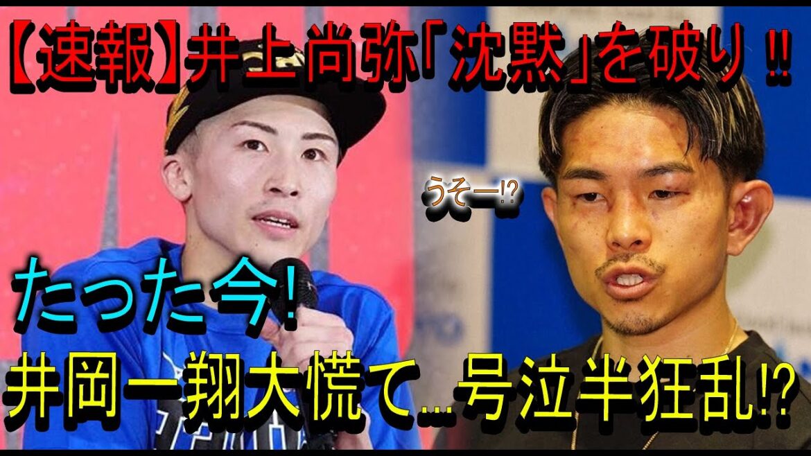 【速報】井上尚弥「沈黙」を破り !!たった今!井岡一翔大慌て...号泣半狂乱!?