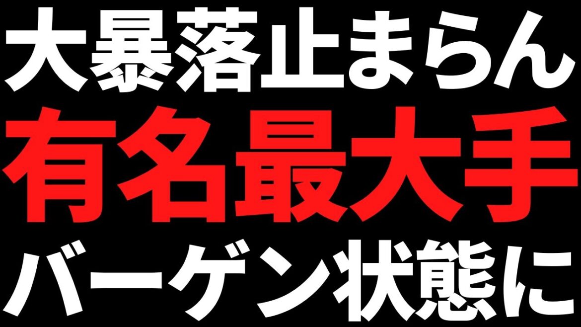 あの有名最大手株がヤバい！大暴落が止まらずバーゲンセール状態に