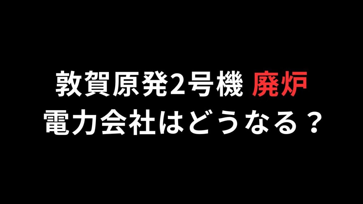 日本原電 敦賀原発2号炉廃炉→電力会社、電気料金はどうなる？