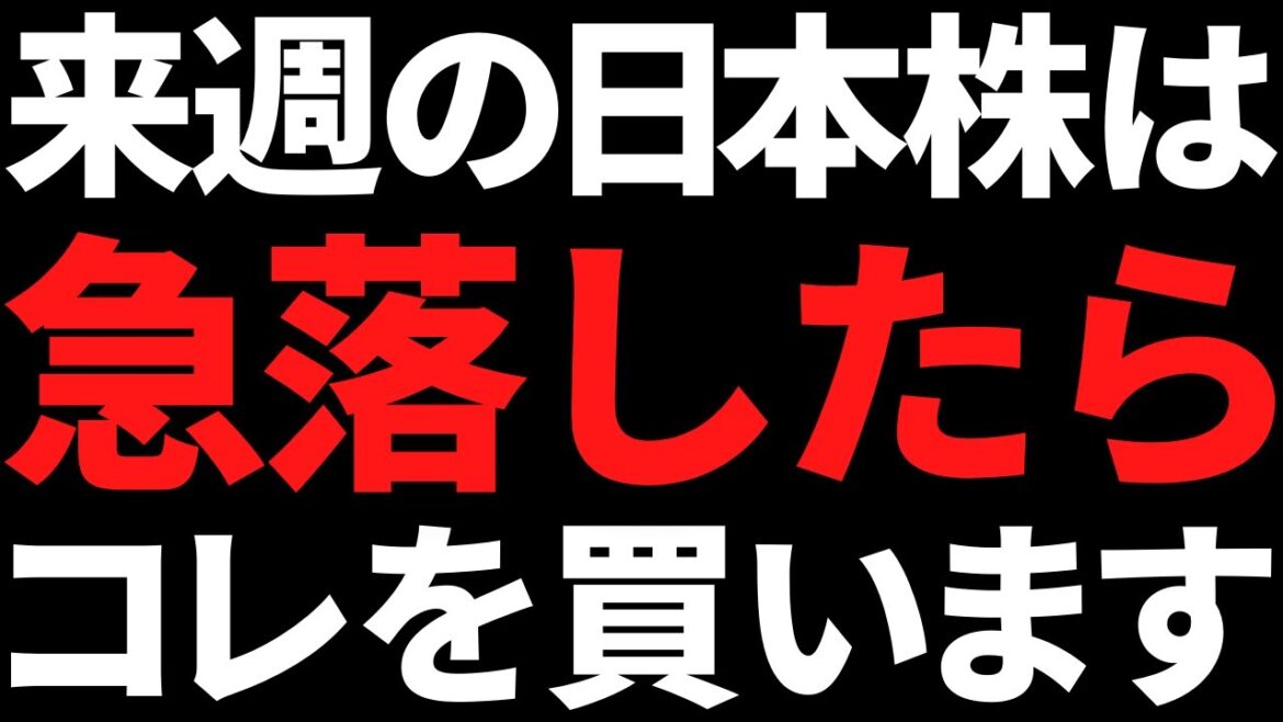 来週の日本株は月水の下落警戒！でも急落したら遠慮なくコレを買う