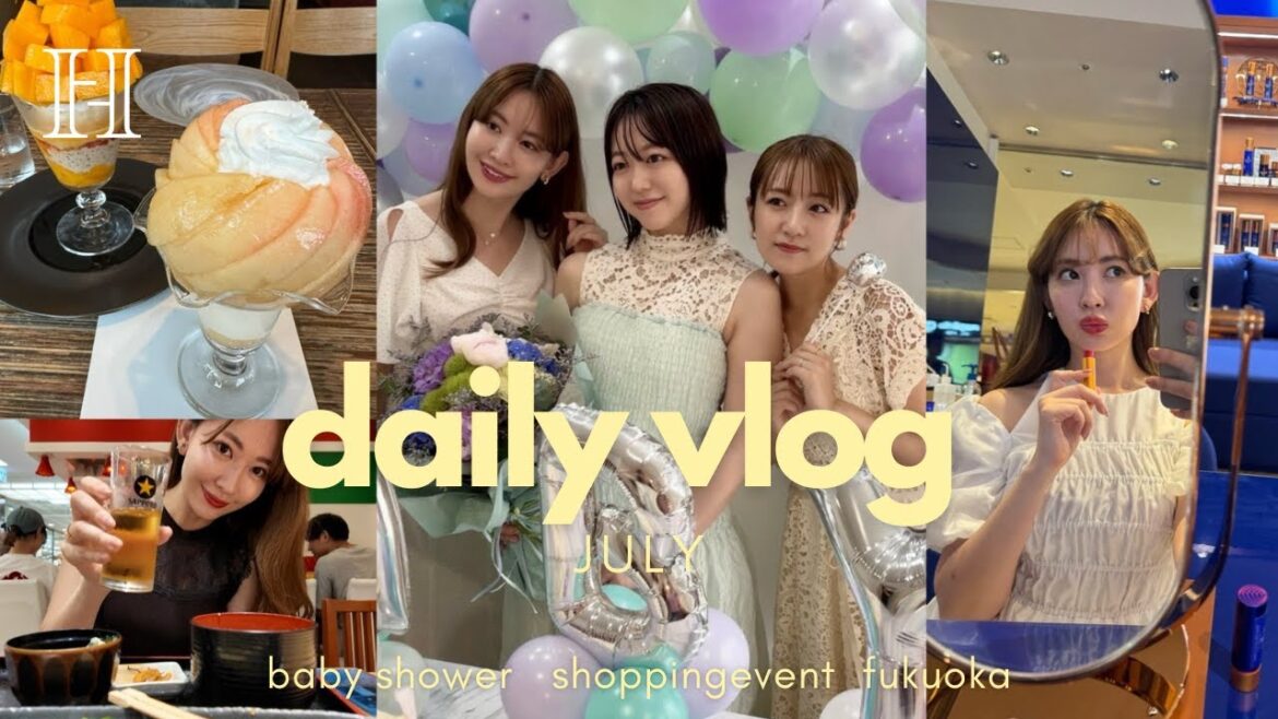 【奇跡😳】こじはる6月VLOG🩵みぃちゃんベビーシャワー👶🏻/福岡爆食い