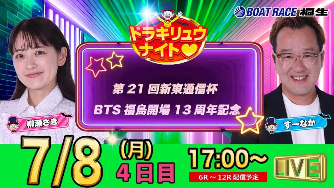7月8日 | ドラキリュウナイト | ボートレース桐生  | で生配信！