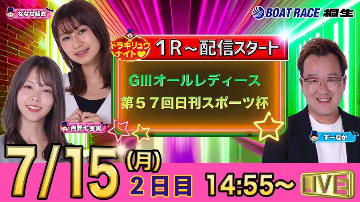 7月15日 | ドラキリュウナイト | ボートレース桐生  | で生配信！