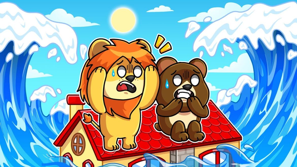 巨大津波がおそってくる世界で友達とサバイバルするロブロックス【 Roblox 津波災害サバイバル 】