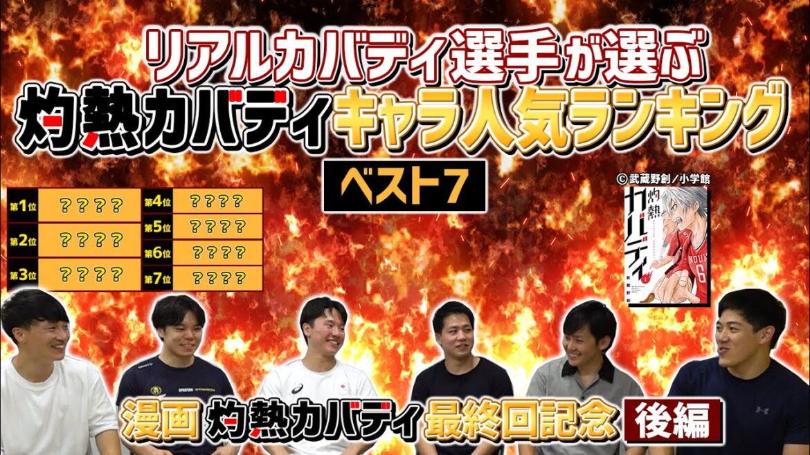 リアルカバディ選手が選ぶ 灼熱カバディキャラ人気ランキング〜漫画灼熱カバディ最終回記念 後編〜【カバディTV】