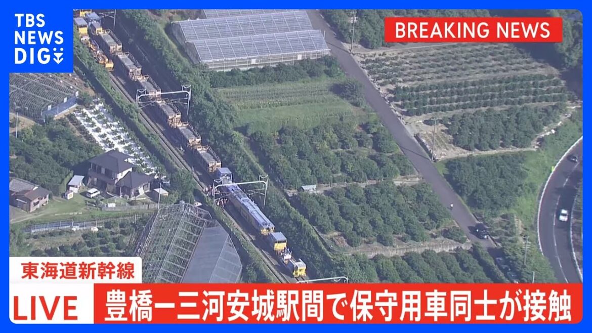 【速報】東海道新幹線、浜松駅から名古屋駅の上下線で運転見合わせ　保守用車同士が接触する事故の影響　接触により作業員1人がけが｜TBS NEWS DIG