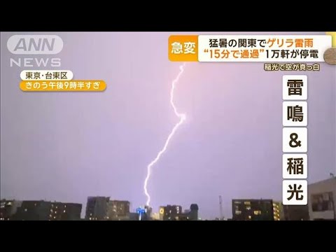 猛暑の関東でゲリラ雷雨 天気急変も“15分で通過” 一時1万軒が停電に【もっと知りたい!】【グッド!モーニング】(2024年7月23日) 猛暑の関東でゲリラ雷雨 天気急変も“15分で通過” 一時1万軒が停電に【もっと知りたい!】【グッド!モーニング】(2024年7月23日)