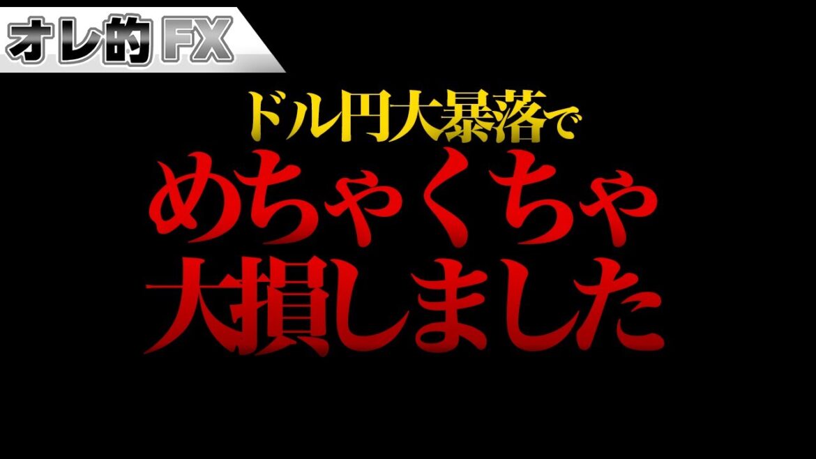 FX、ドル円大暴落でめちゃくちゃ大損しました。