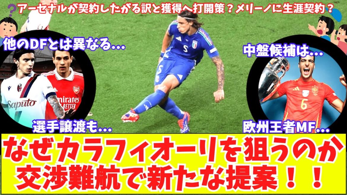 【カラフィオーリ他DFと異なる能力‼】アーセナル交渉難航カラフィオーリ獲得へ新たな提案!メリーノに生涯契約?デ・ゼルビがエンケティアを狙う? 【カラフィオーリ他DFと異なる能力‼】アーセナル交渉難航カラフィオーリ獲得へ新たな提案!メリーノに生涯契約?デ・ゼルビがエンケティアを狙う?