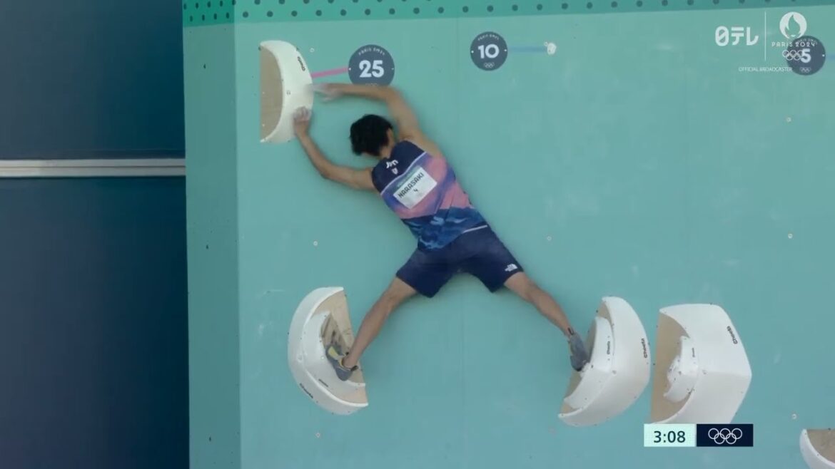 【スポーツクライミング男子複合ボルダー準決勝】楢崎智亜 4つ目の課題を完登して2位！｜パリオリンピック™