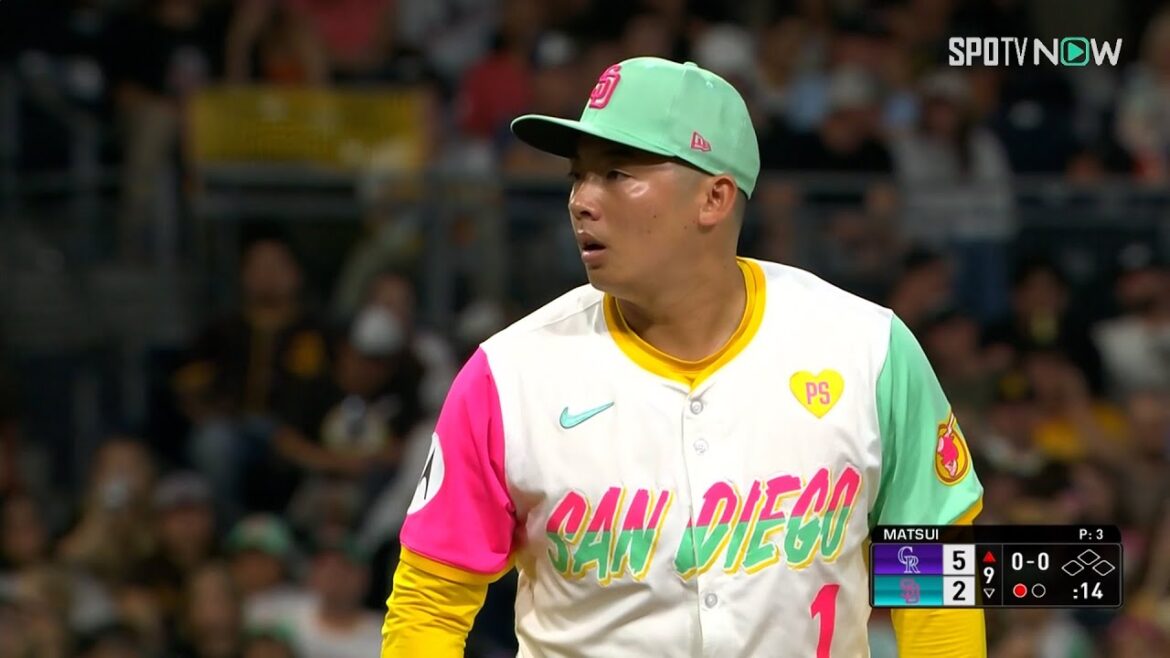 【パドレス・松井裕樹 7試合連続無失点！】3点を追う9回に登板し、空振り三振を奪うなど三者凡退！