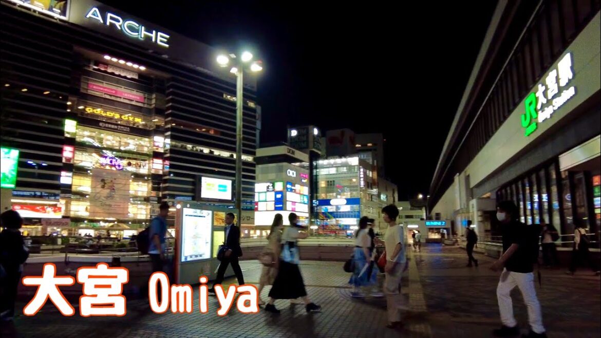 【大宮】4K 夜の大宮西口周辺を散歩/夜の大宮サクラスクエア/An evening stroll around the west exit of Omiya Station