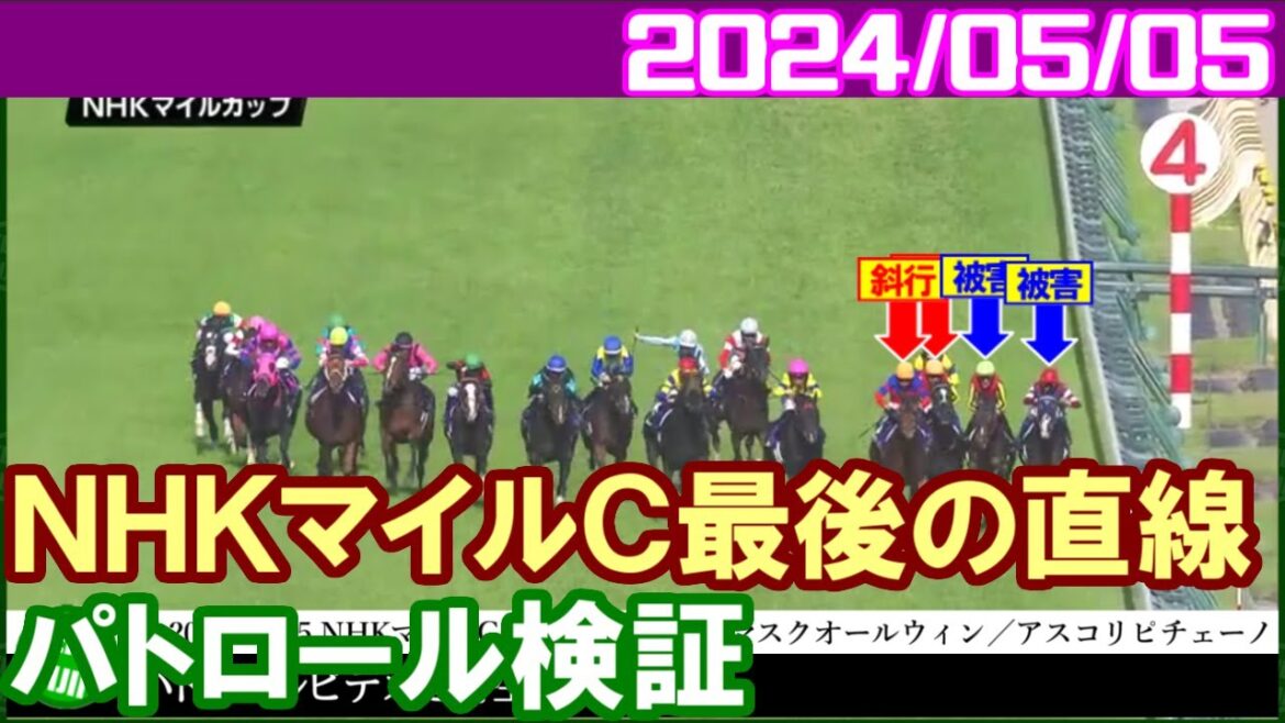 [パトロールビデオ] 2024NHKマイルカップ最後の直線での斜行で2名に過怠金3万円／2024年5月5日