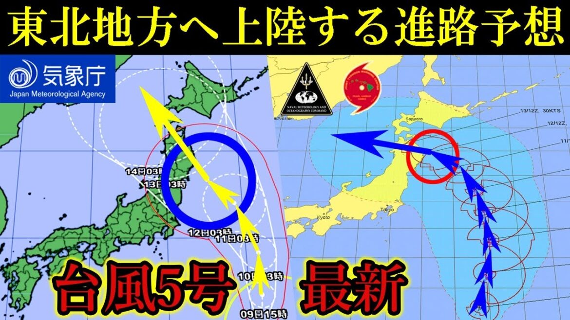 東北地方への上陸が予想される強い台風5号2024の進路予想に関する最新情報