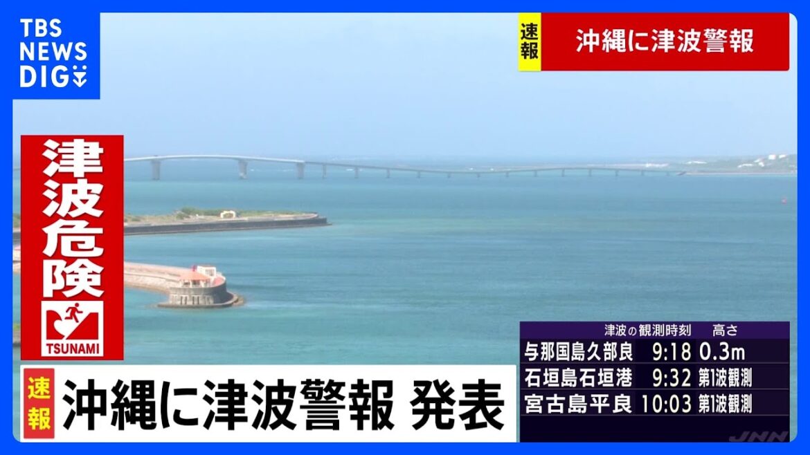 宮古島の平良で津波の第一波が観測｜TBS NEWS DIG