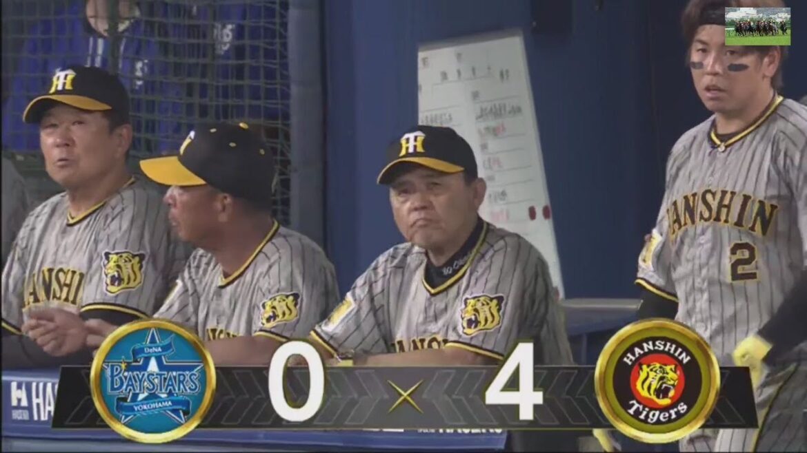 8月4日【DeNA vs 阪神】阪神 4番 佐藤 輝明 一死一二塁ランナー一二塁の2-1からバックスクリーン右に飛び込む3ランホームランを放つ デ 0-4 神