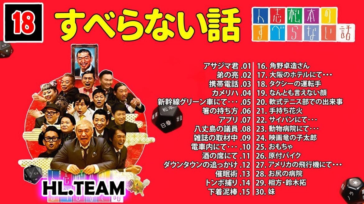 【広告なし】#018 人志松本のすべらない話 人気芸人フリートーク 面白い話 まとめ【作業用・睡眠用・聞き流し】