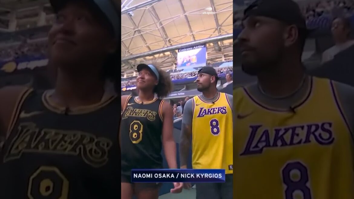 Naomi Osaka and Nick Kyrgios rocking Kobe Bryant's No. 8 jersey 💜💛 | #usopen