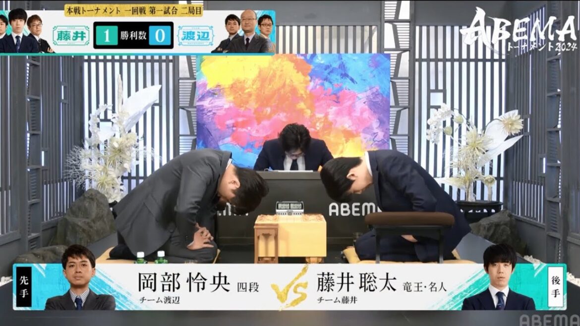 藤井聡太竜王・名人vs岡部怜央四段、ABEMAトーナメント2024 藤井聡太竜王・名人vs岡部怜央四段、ABEMAトーナメント2024