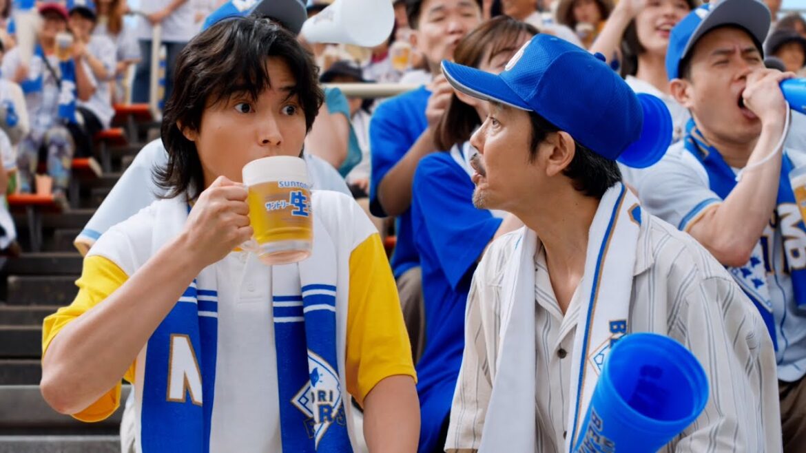 サントリー生ビール『球場』篇 30秒  山﨑賢人 岡部たかし 菅井友香 サントリー CM