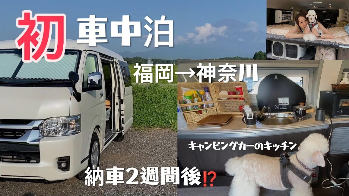 ハイエースキャンピングカー納車後初旅なのに…福岡→神奈川の長距離を愛犬のトイプードル連れてRVパークで車中泊しながら実家まで帰ってみた！