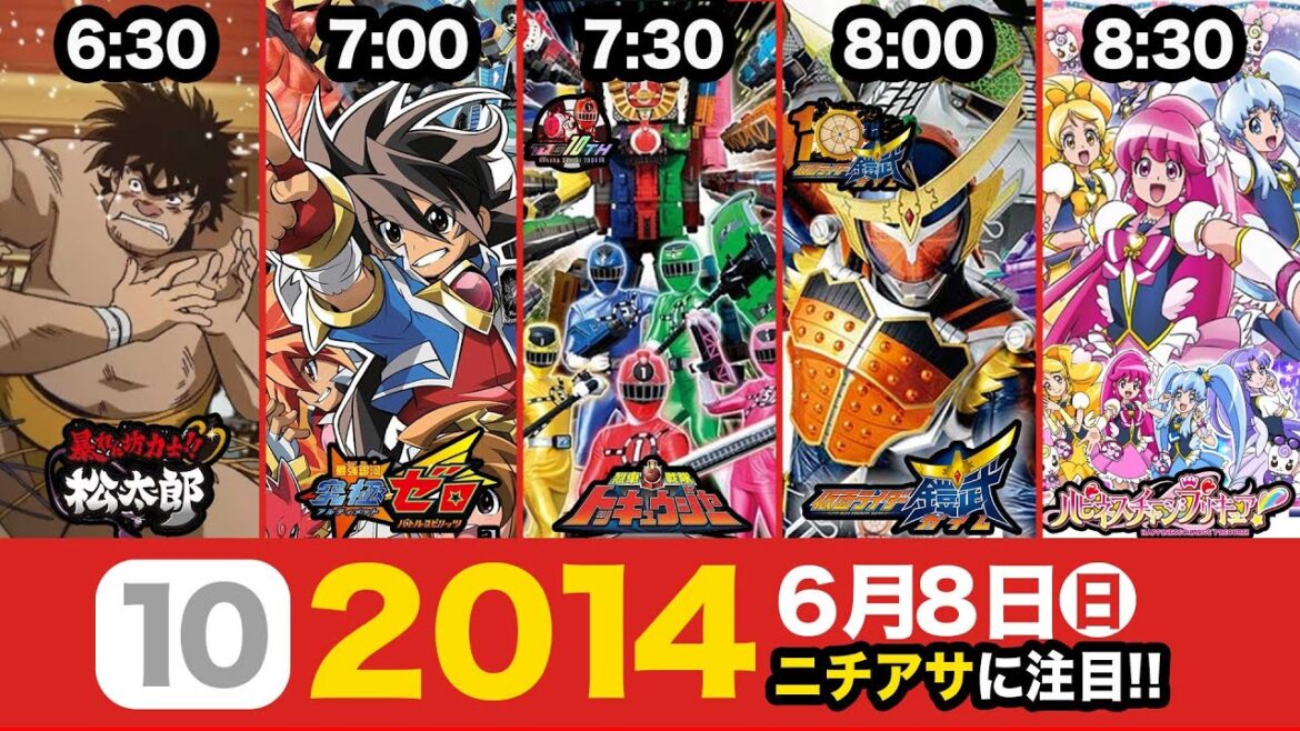 2014日のニチアサに注目!!今年10周年作品も!!/2014年6月8日(日曜)