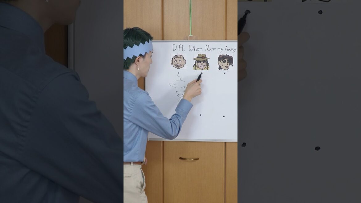 逃げるときの違い #ジョジョ #岸辺露伴