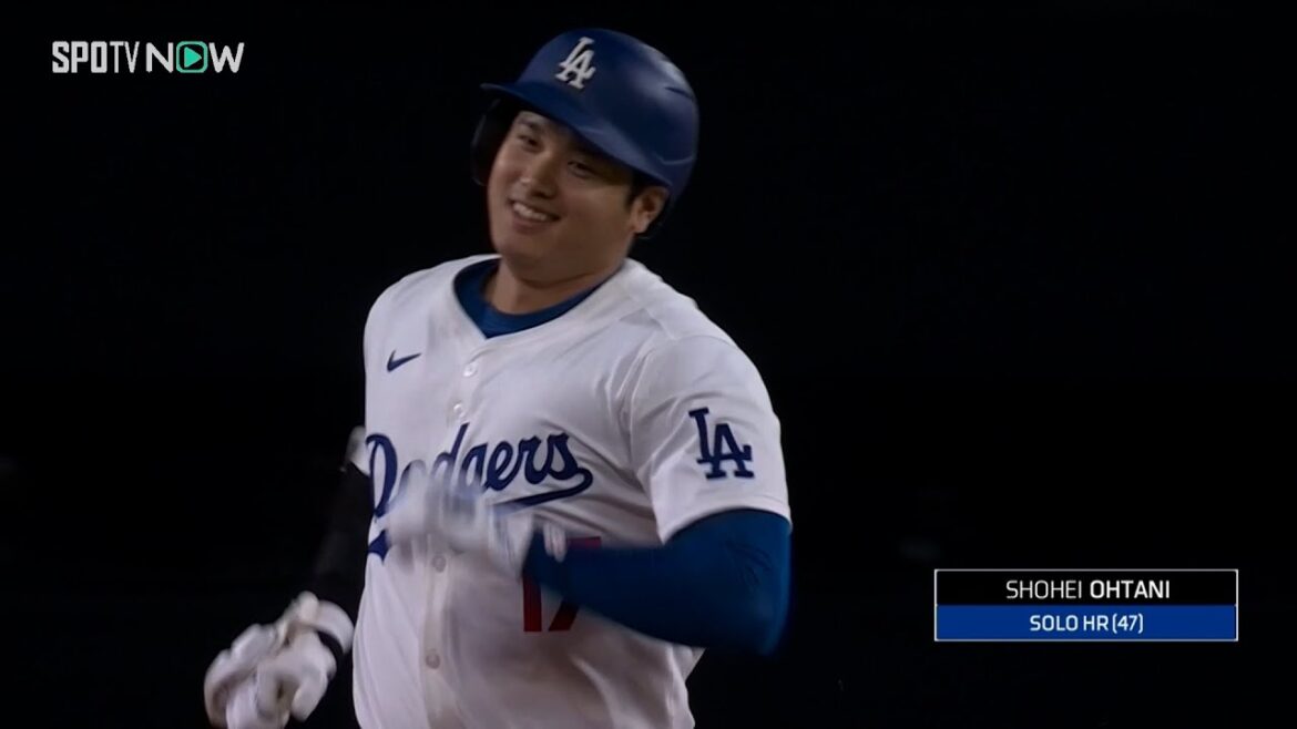 【ドジャース・大谷翔平 先頭打者アーチで自己最多47号！】シーズン本塁打数で2019年のベリンジャーに並ぶ球団記録3位！通算218号は秋信守に並ぶアジア選手最多
