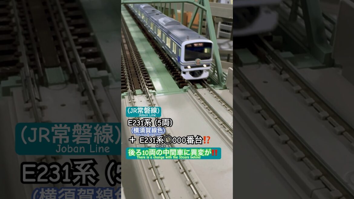 [鉄橋通過‼︎]JR常磐線 E231系[(スカ色5両)＋特別10両編成]が鉄橋通過するシーン‼︎ #nゲージ #tomix #高速通過 #常磐線 #jr東日本  #e531系 #jr常磐線 #鉄道模型