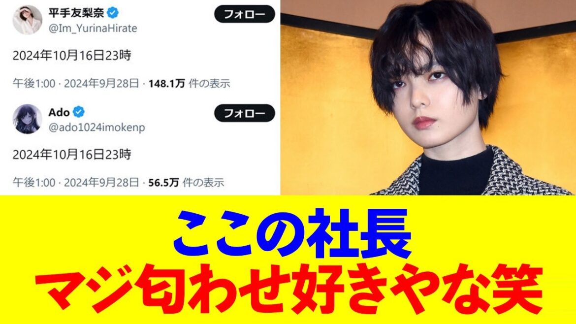 【悲報】平手友梨奈やAdoがＸに意味深投稿するも大すべりwwwww