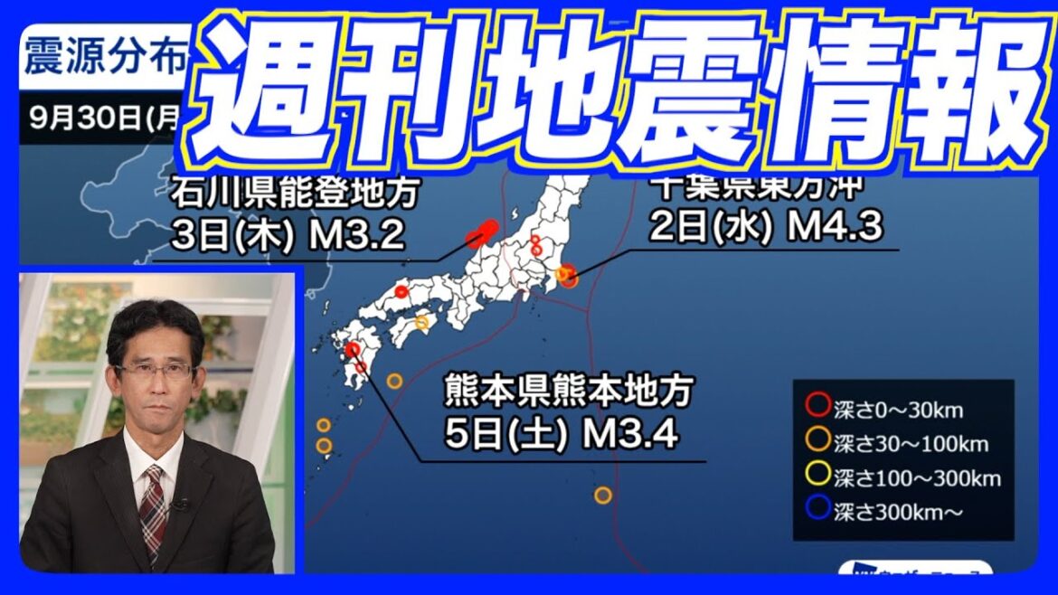 【週刊地震情報】熊本県熊本地方で震度3　熊本地震以前よりはまだ活発（2024.10.6）