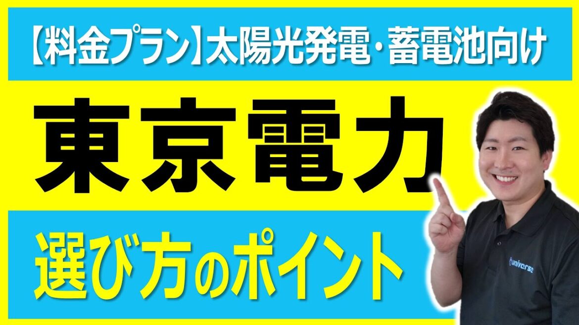 【太陽光発電・家庭用蓄電池向け】東京電力オススメ電気料金プラン【選び方のポイント】オール電化　従量電灯　スマートライフ　くらし上手　電気代節約
