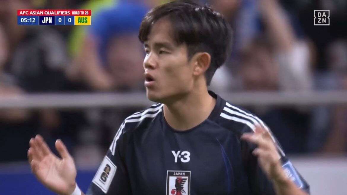 【速報】最初のチャンスは日本！今日先発の田中碧のパスから久保建英が惜しいシュート！｜AFCアジア最終予選 グループC第4節 日本×オーストラリア