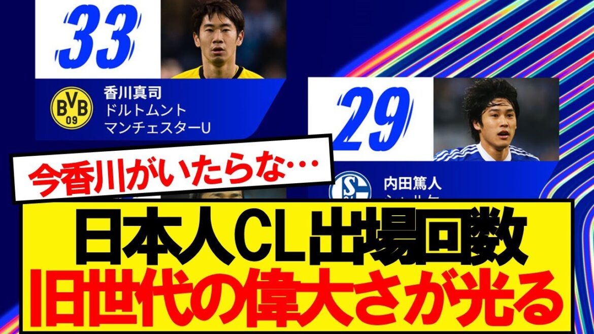 【朗報】日本人の歴代CL出場回数ランキングwwww 【朗報】日本人の歴代CL出場回数ランキングwwww