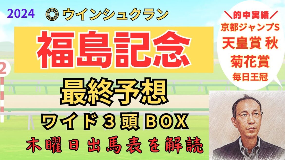 ▲ フェアエールング 2着、△ 3着「福島記念 2024　ワイド3頭BOX3点 予想」 #福島記念