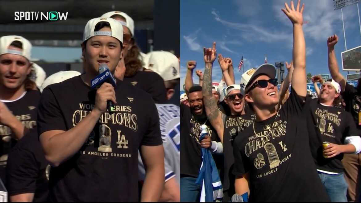 【ドジャー・スタジアム 特別祝賀会】大谷と山本は英語でスピーチ!T・ヘルナンデスのスピーチ時には涙が溢れる… 【ドジャー・スタジアム 特別祝賀会】大谷と山本は英語でスピーチ!T・ヘルナンデスのスピーチ時には涙が溢れる…