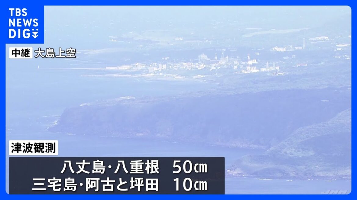 伊豆諸島・小笠原諸島に津波注意報　八丈島には50センチの津波が到達　三宅島にも津波を観測｜TBS NEWS DIG