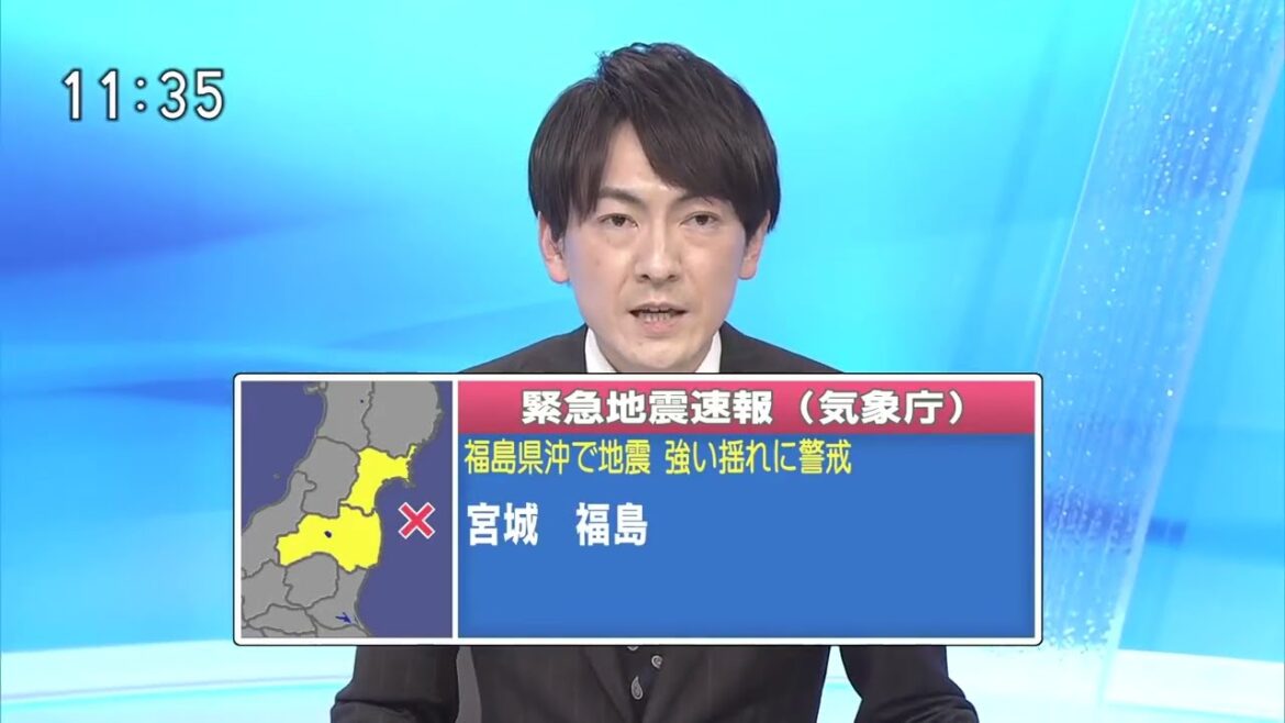 緊急地震速報！NHK！相次いで発令。福島、宮城で震度6強！絶望。20220316