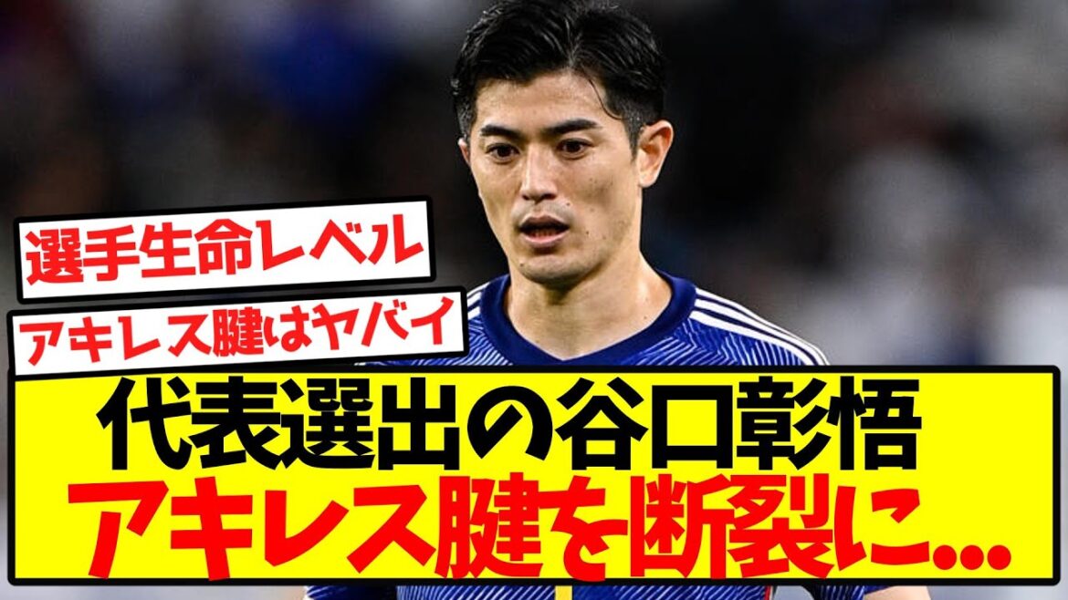 【悲報】代表選出の谷口彰悟、アキレス腱を断裂に...
