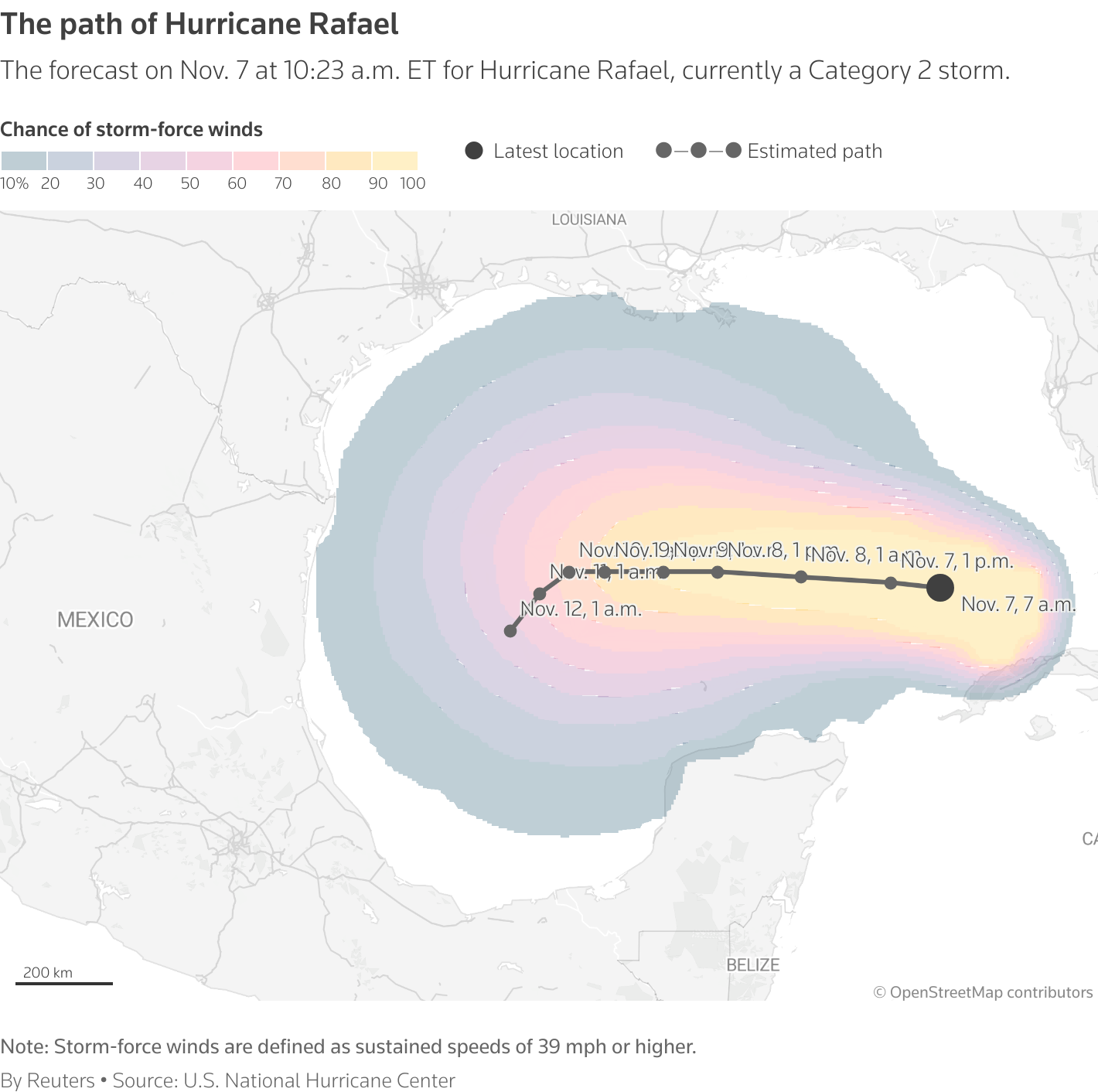 National Hurricane Center advisory made on November 7