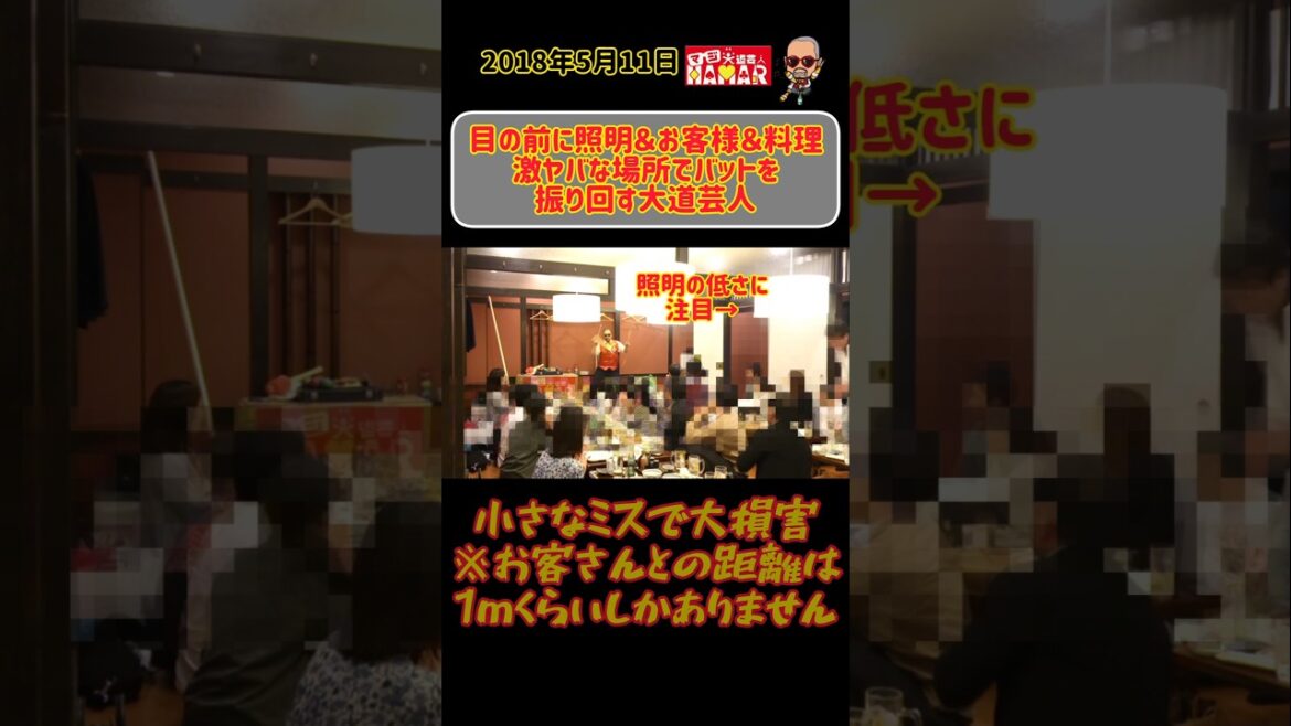【超危険】人と料理と照明を金属バットで破壊？？