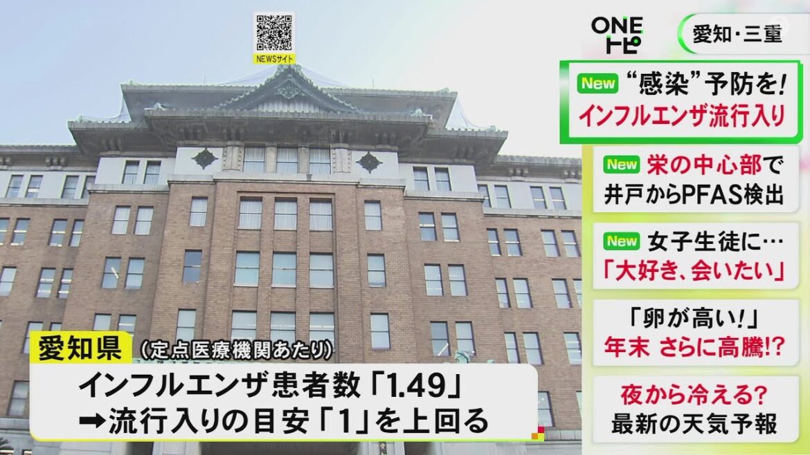 さらなる感染拡大の恐れも…愛知県でインフルエンザが流行入り 11/11-17の1週間で患者数が目安上回る