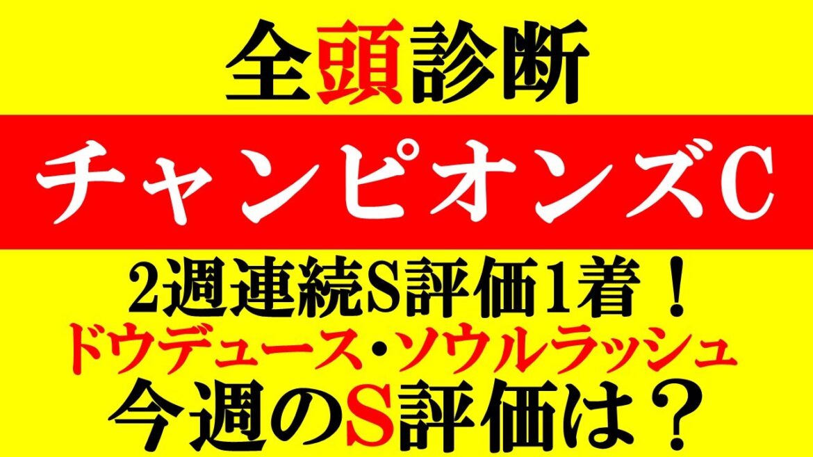 【チャンピオンズC 全頭診断 2024】2週連続S評価1着!ドウデュース・ソウルラッシュ! 【チャンピオンズC 全頭診断 2024】2週連続S評価1着!ドウデュース・ソウルラッシュ!