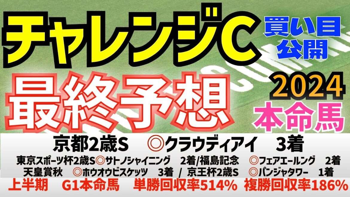 【チャレンジカップ2024】最終予想　ダノンエアズロック、コガネノソラの3歳世代よりも、あの馬を本命指名！　　【競馬予想】