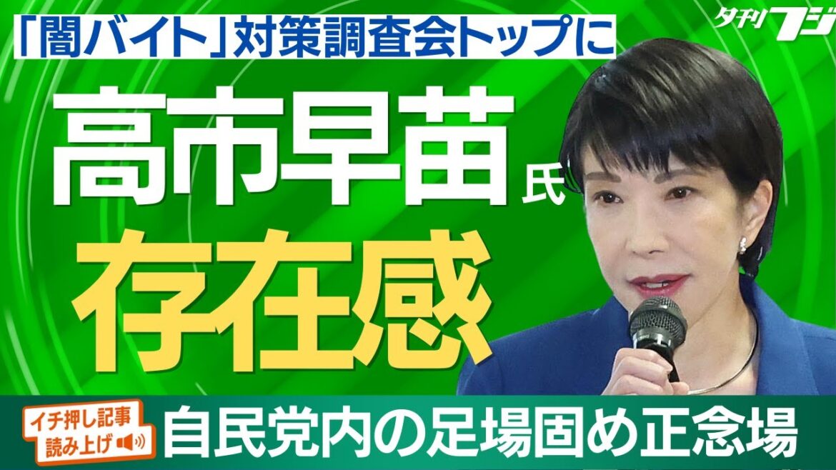 高市早苗氏が存在感、「闇バイト」対策調査会トップに